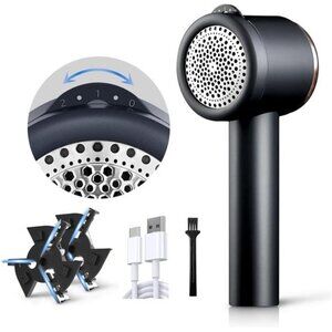 Fabric Shaver Rechargeable Lint Remover, Electric Lint Shaver with 3-Blades